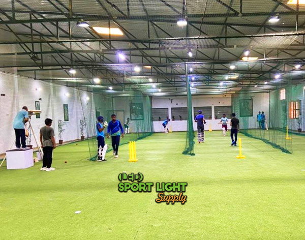 floodlights are used in indoor cricket ground