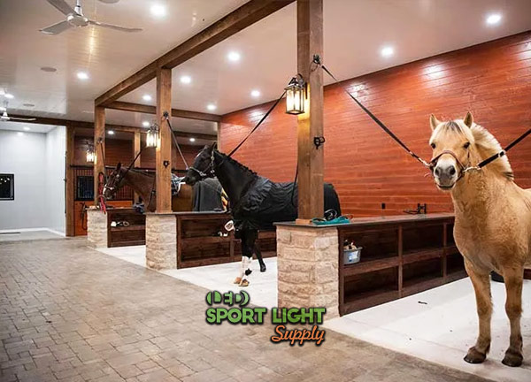 horse barn recessed lighting idea
