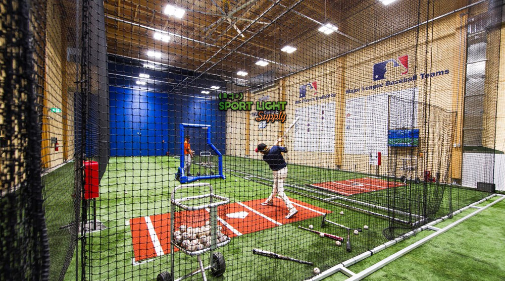 indoor batting cage lighting idea