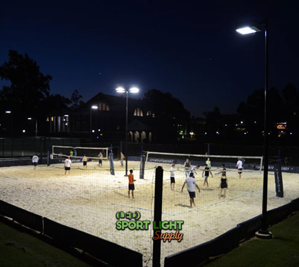 lighting optimizes night use of beach volleyball courts