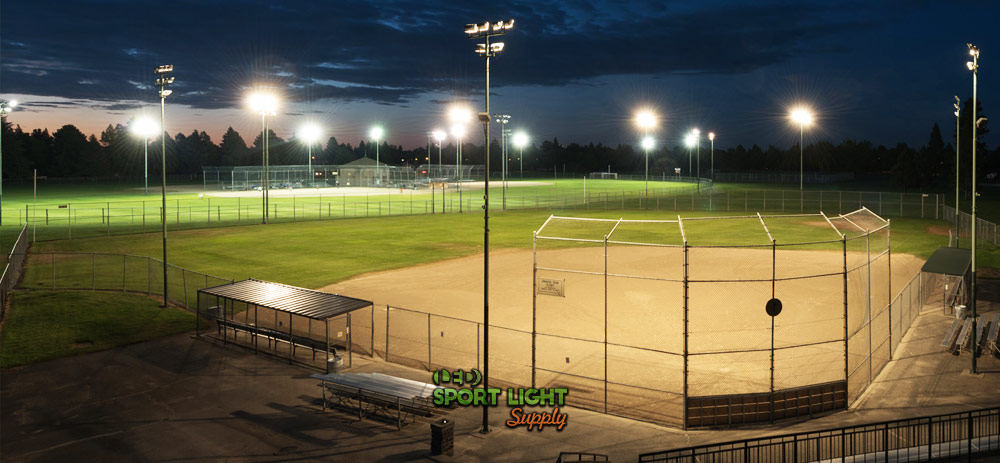 number of lights used in softball field