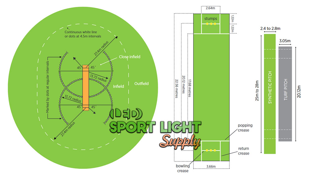 outdoor cricket field size and dimension