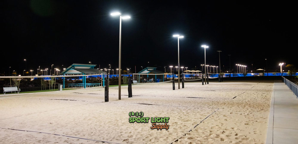 recreational outdoor volleyball court lighting lux requirement