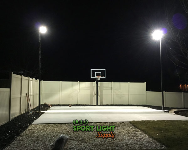 reduce light pollution of outdoor basketball half court