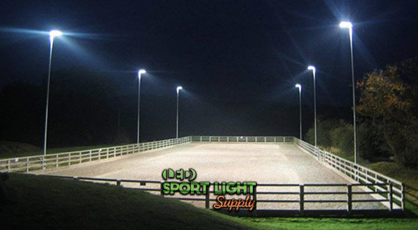 reducing electricity bill by using solar flood lights in horse arena