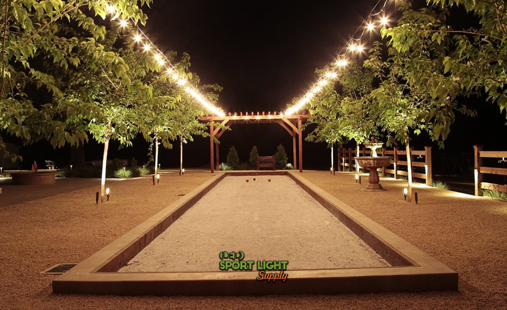 solar string lights for outdoor bocce court